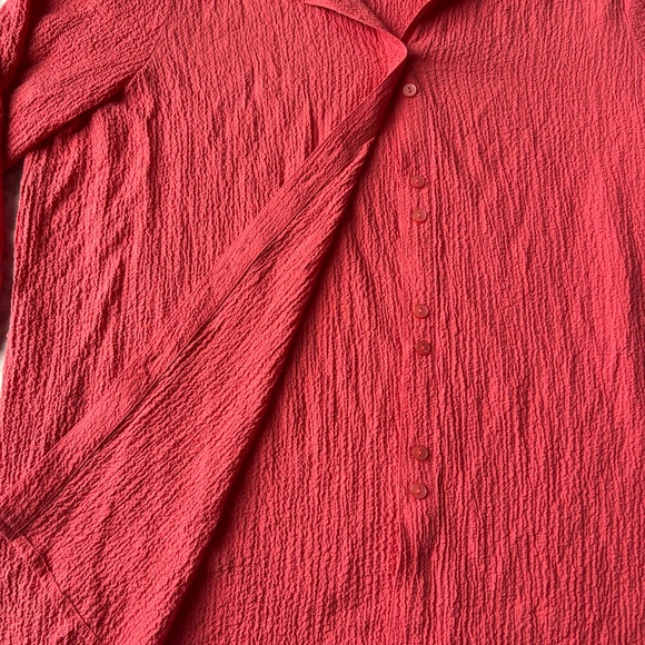 Alfred Dunner Coral Button Down 3/4 Sleeve Blouse Size L - Picture 6 of 7